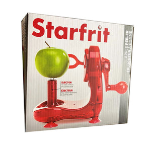Starfrit - Éplucheur de Pomme Pro Peeler, Base à Succion Antidérapante, Rouge - Simple Boutique