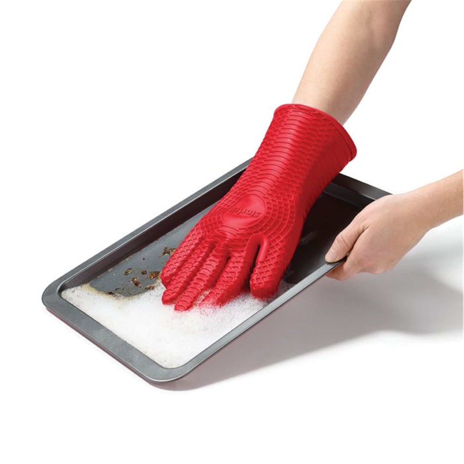 Starfrit - Gant en Silicone pour le Four, Surface Texturée pour une Prise Antidérapante, Rouge - Simple Boutique