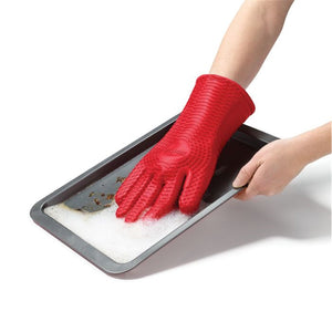 Starfrit - Gant en Silicone pour le Four, Surface Texturée pour une Prise Antidérapante, Rouge - Simple Boutique