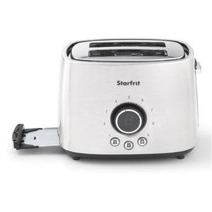 Starfrit - Grille-Pain à 2 Tranches Extra-Large, 9 Niveaux D'intensité, 800 Watts, Acier Inoxydable - Simple Boutique