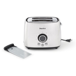 Starfrit - Grille-Pain à 2 Tranches Extra-Large, 9 Niveaux D'intensité, 800 Watts, Acier Inoxydable - Simple Boutique