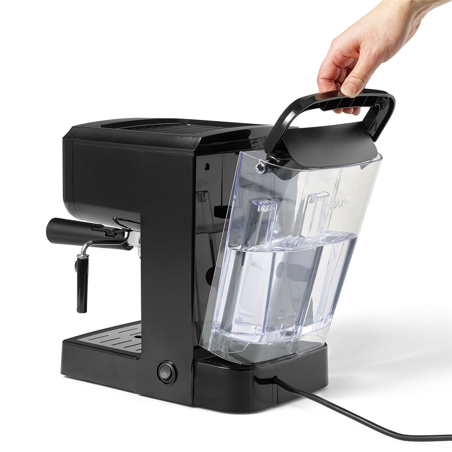 Starfrit - Machine à Café Espresso et Cappucinno, Comprend Buse à Vapeur Rotative et Mousseur à Lait, Noir - Simple Boutique