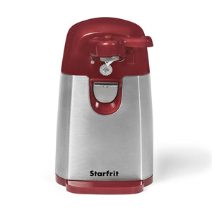 Starfrit - Ouvre-Boite Électrique avec Ouvre-Bouteilles et Affûteur à Couteaux, Rouge - Simple Boutique