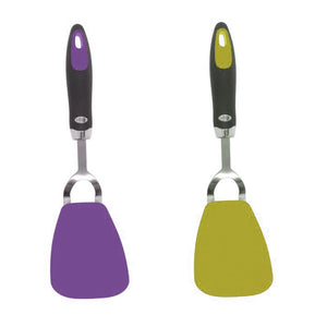 Strafrit - Ensemble de 2 Spatules Flexible Ultra-Mince, Fabriqué en Nylon, Résistante à la Chaleur, Vert et Mauve - Simple Boutique