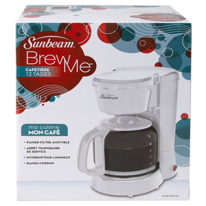 Sunbeam - Cafetière Brew Me avec une Capacité de 12 Tasses, Blanc - Simple Boutique