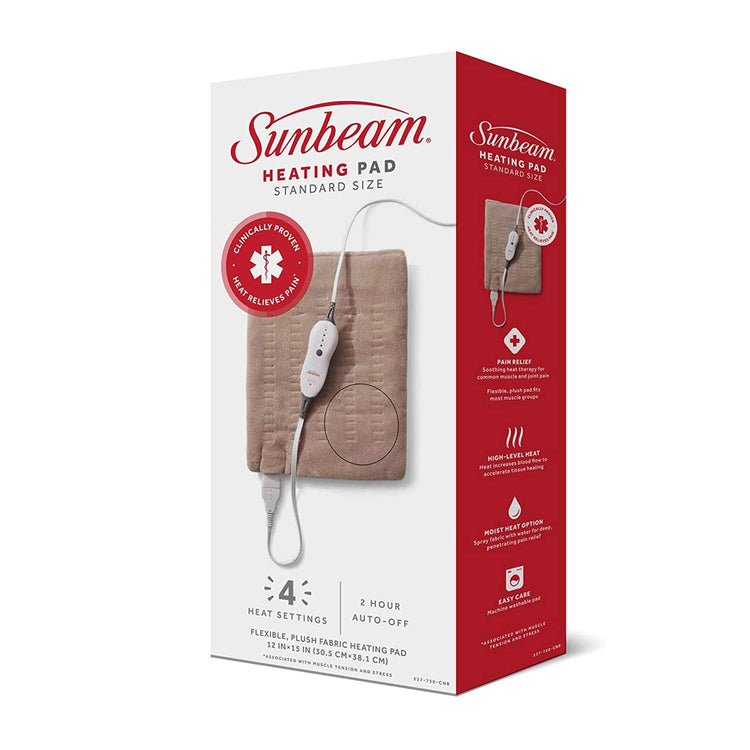 Sunbeam - Coussin Chauffant 12'' x 15'' Avec Arrêt Automatique, Beige - Simple Boutique
