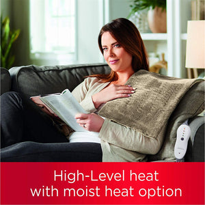 Sunbeam - Coussin Chauffant XL 12'' x 24'' avec Arrêt Automatique, Beige - Simple Boutique