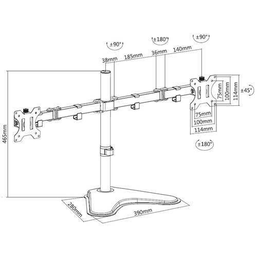 Support De Bureau 2 Bras Articulés Pour Tvs / Moniteurs 13" À 27" Avec Base Lourde - Simple Boutique
