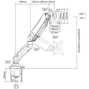 Support De Bureau À Levier 1 Bras Articulé À Levier Pour TV / Moniteur 13" À 27" - Simple Boutique