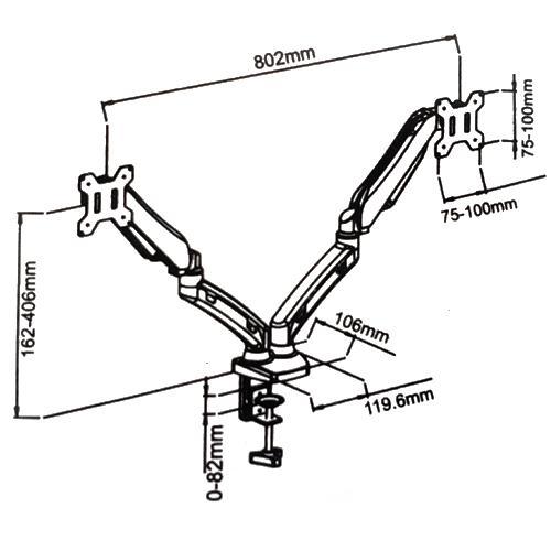 Support De Bureau À Levier 2 Bras Articulés À Levier Pour TV / Moniteur 13" À 27" - Simple Boutique
