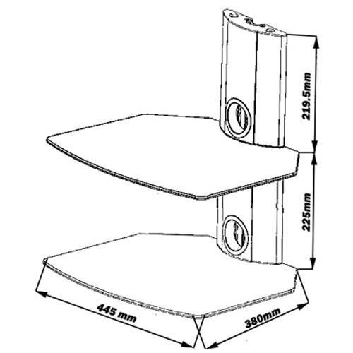 Support Mural 2 tablettes verre trempé noir et montant noir XL2 - Simple Boutique