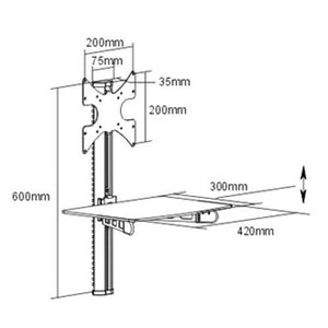 Support TV Fixe VESA 200x200 et tablette de verre trempé noir - Simple Boutique