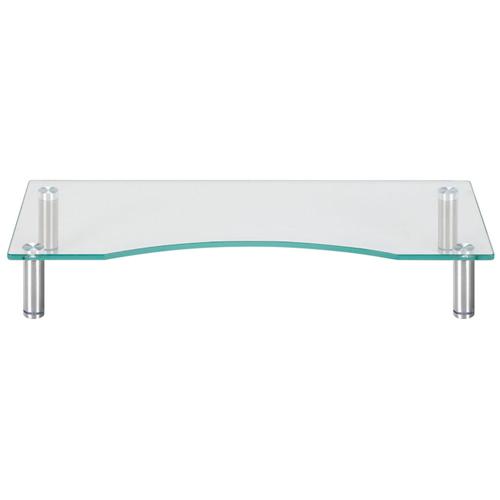 Support TV Ou Moniteur Tablette De Verre Multimedia Sur Meuble 56 X 24 Cm Clair - Simple Boutique