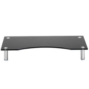Support TV Ou Moniteur Tablette De Verre Multimedia Sur Meuble 56 X 24 Cm Noir ou Clair - Simple Boutique