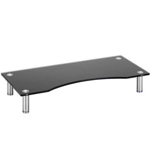 Support TV Ou Moniteur Tablette De Verre Multimedia Sur Meuble 56 X 24 Cm Noir ou Clair - Simple Boutique