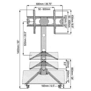 Support TV portatif sur roulettes LED PLASMA LCD 25 à 55po - Simple Boutique
