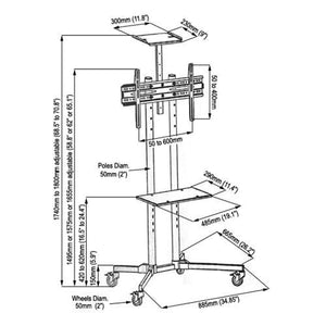 Support TV portatif sur roulettes LED PLASMA LCD 32 à 55po - Simple Boutique
