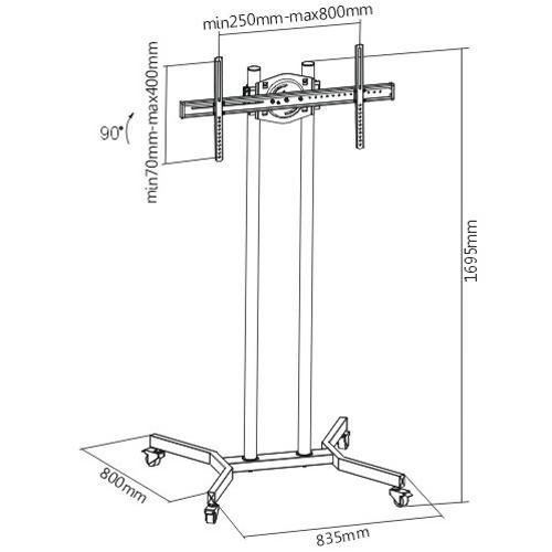 Support TV portatif sur roulettes LED PLASMA LCD 37" à 70" - DÉMO - Simple Boutique