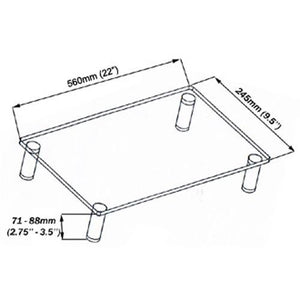 Support Tablette de verre multi media sur meuble 22" x 9.5" - Simple Boutique
