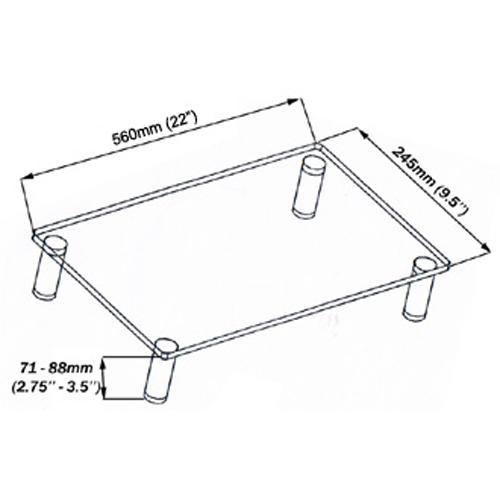 Support Tablette de verre multi media sur meuble 22" x 9.5" - Simple Boutique