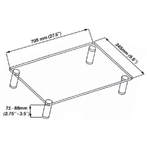 Support Tablette de verre multi media sur meuble 27.5" x 9.5" - Simple Boutique