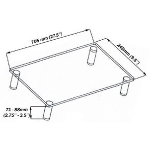 Support Tablette de verre multi media sur meuble 27.5" x 9.5" - Simple Boutique