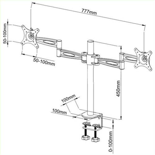 Support de bureau 2 bras articulé pour 2 Moniteurs 13 - 27 po - Simple Boutique