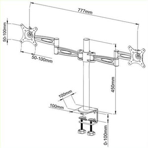 Support de bureau 2 bras articulé pour 2 Moniteurs 13 - 27 po - Simple Boutique