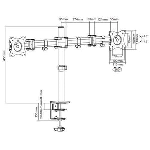 Support de bureau 2 bras articulé pour 2 Moniteurs 13 - 27 po - Simple Boutique