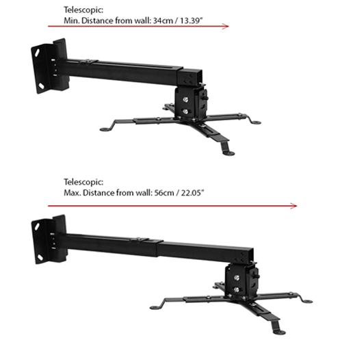 Support pour projecteur extensible mur / plafond Noir max 44lbs - Simple Boutique