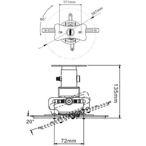 Support pour projecteur pour plafond blanc 5.5" max 33bs - Simple Boutique