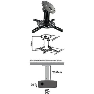 Support pour projecteur universel plafond argent max 33lbs - Simple Boutique