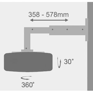 Support projecteur extensible 358-578mm pour mur Noir max 33lbs - Simple Boutique