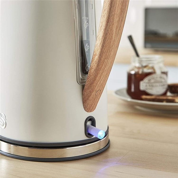 Swan - Bouilloire Électrique de la Collection Nordique, Capacité de 1.7 Litres, 1500 Watts, Blanc Mat - Simple Boutique