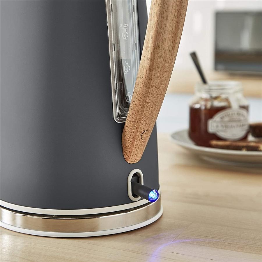 Swan - Bouilloire Électrique de la Collection Nordique, Capacité de 1.7 Litres, 1500 Watts, Gris Mat - Simple Boutique