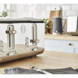 Swan - Grille-Pain 4 Tranches de la Collection Nordic, 1500W, Gris Mat - Simple Boutique