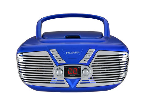 Sylvania CESRCD211-BLU Portable Boombox rétro CD avec radio AM / FM - Bleu