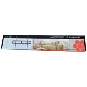 SyncMount SM-4790F Support Mural pour Téléviseur 47" à 90" Fixe à Profile Bas Noir - Simple Boutique