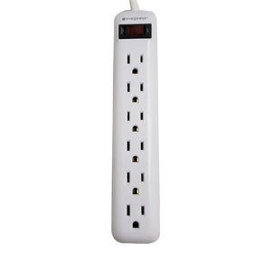 SyncPower SP-6PB-W Barre d'alimentation d'Intérieur 6 Prises, Blanc - Simple Boutique