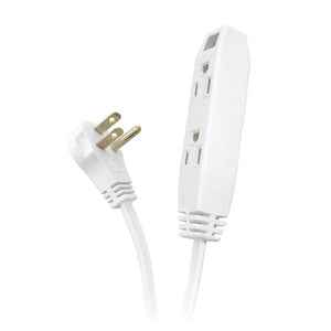 SyncPower SP-EXT3-10WH Rallonge de 10 Pieds avec Connecteur à 3 Prises Blanc - Simple Boutique