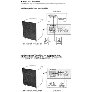 SyncSound Caisson De Graves Haute Performance Amplifié 12 Pouces 150W Noir SS-SUB-12P - Simple Boutique