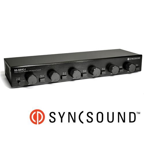 SyncSound SS-S6VC-I Sélecteur Haut-Parleurs 6 Paires 2 Zones Avec Contrôles De Volume Et Protection D'impédance 8 Ohms - Simple Boutique