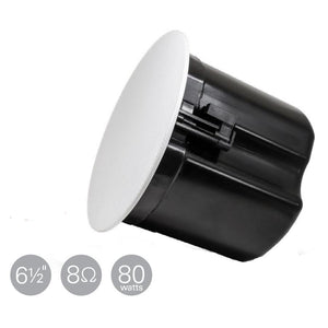 SyncSystem SS-ICS-6E Haut-Parleur Encastré 6.5 '' Woofer + 0.5 '' Tweeter, Boîte Arrière Intégrée, Gris - Simple Boutique