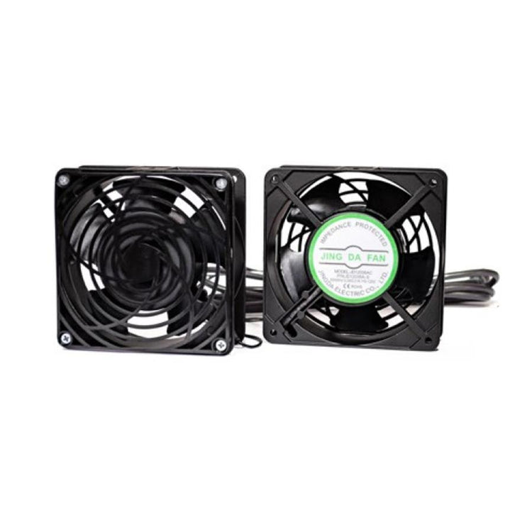 SyncSystem SSYS-CF-02 Ventilateur de Refroidissement pour Racks Muraux - 2 Ventilateurs + Câble d'alimentation, Noir - Simple Boutique