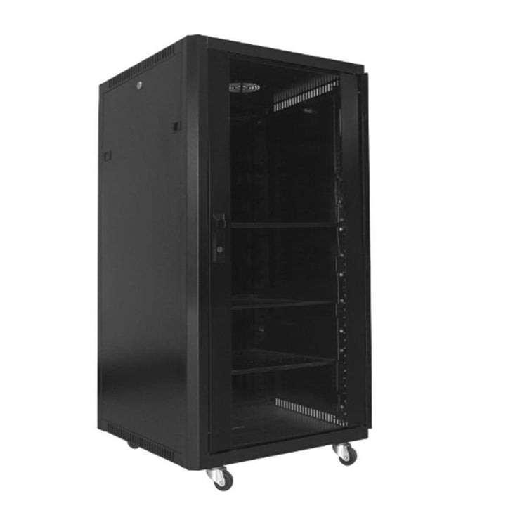 SyncSystem SSYS-RACK-21, Cabinet de Serveur 21U avec Porte Avant Vitrée, Noir - Simple Boutique