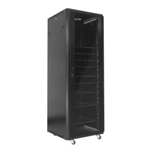 SyncSystem SSYS-RACK-42 Cabinet de Serveur / Rack AV 42U avec Porte en Verre, Noir - Simple Boutique