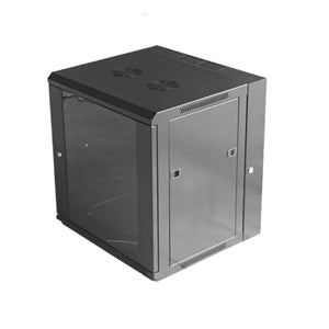 SyncSystem SSYS-WM01-12 Support Mural d'équipement Articulé 12U Avec Porte en Verre Trempé, Argent - Simple Boutique