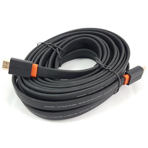 SyncWire Câble HDMI Plat Professionnel Haute Vitesse 2.0 4K 50/60Hz CL3/FT4 Noir Grandeurs de 5m - Simple Boutique
