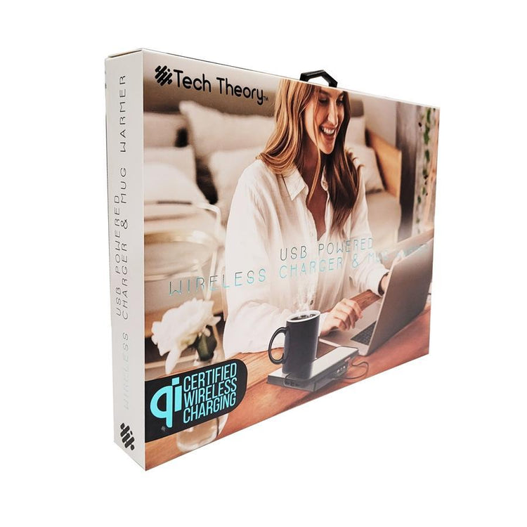 Tech Theory - Chargeur Sans-Fil et Chauffe-Tasse, Alimenté par USB, Noir - Simple Boutique