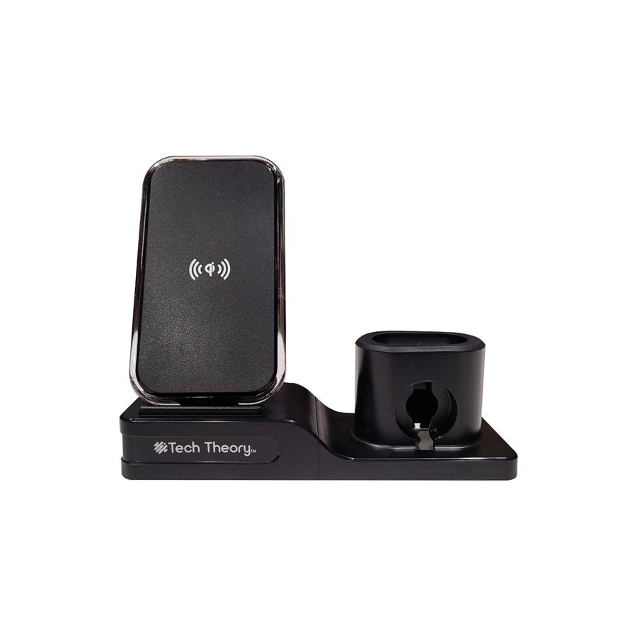 Tech Theory - Station de Chargement 3 en 1 pour Téléphone, Montre Intelligente et Écouteurs, Noir - Simple Boutique
